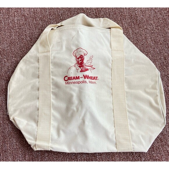 Vintage Nabisco Cream Of Wheat Duffel Tote White Bag RARE LOGO Minneapolis MN - Picture 1 of 8